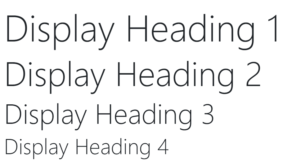 Bootstrap Display Headings