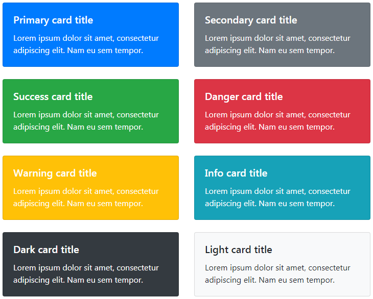 Bootstrap Card Styles