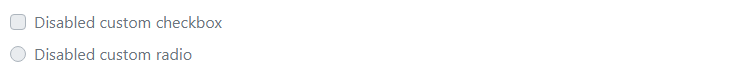 Bootstrap Disabled Custom Checkboxes and Radio Buttons