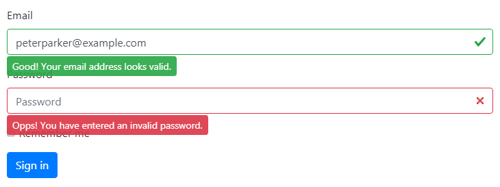 Bootstrap Form Validation Feedback in Styled Tooltip